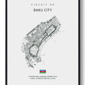 Baku City Circuit - Formel 1 lys plakat