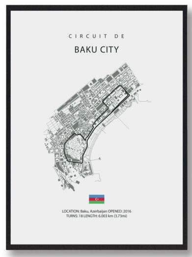 Baku City Circuit - Formel 1 lys plakat