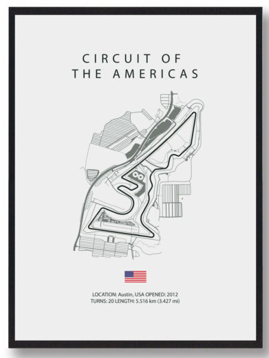 Circuit of The Americas - Formel 1 lys plakat