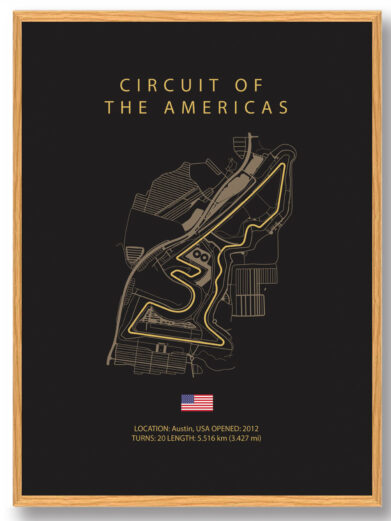 Circuit of The Americas - Formel 1 mørk plakat
