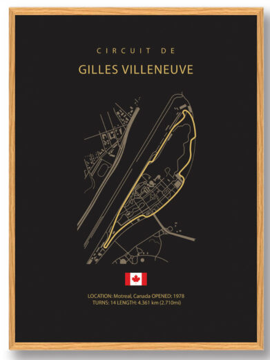 Circuit Gilles Villeneuve - Formel 1 mørk plakat