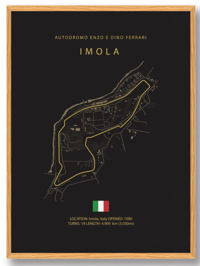 Imola Circuit - Formel 1 mørk plakat