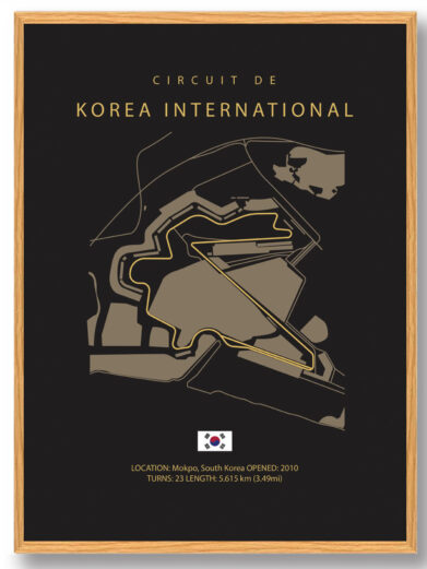Korea International Circuit - Formel 1 mørk plakat