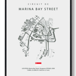 Marina Bay Street Circuit - Formel 1 lys plakat