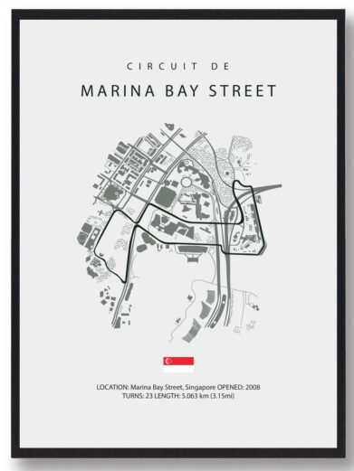 Marina Bay Street Circuit - Formel 1 lys plakat