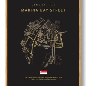 Marina Bay Street Circuit - Formel 1 mørk plakat