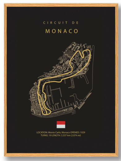 Monacos Grand Prix - Formel 1 mørk plakat