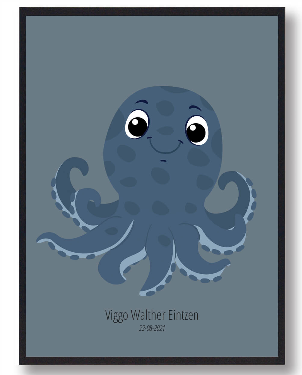 Blæksprutte navneplakat (Størrelse: S – 21×29,7cm (A4))