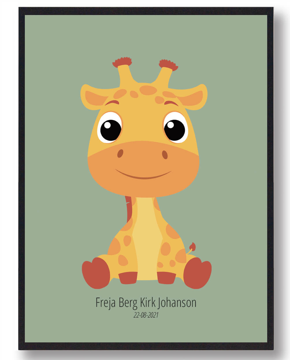 Giraf navneplakat (Størrelse: S – 21×29,7cm (A4))