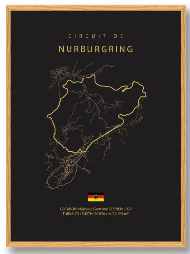 Nürburgring - Formel 1 mørk plakat
