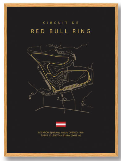 Red Bull Ring - Formel 1 mørk plakat