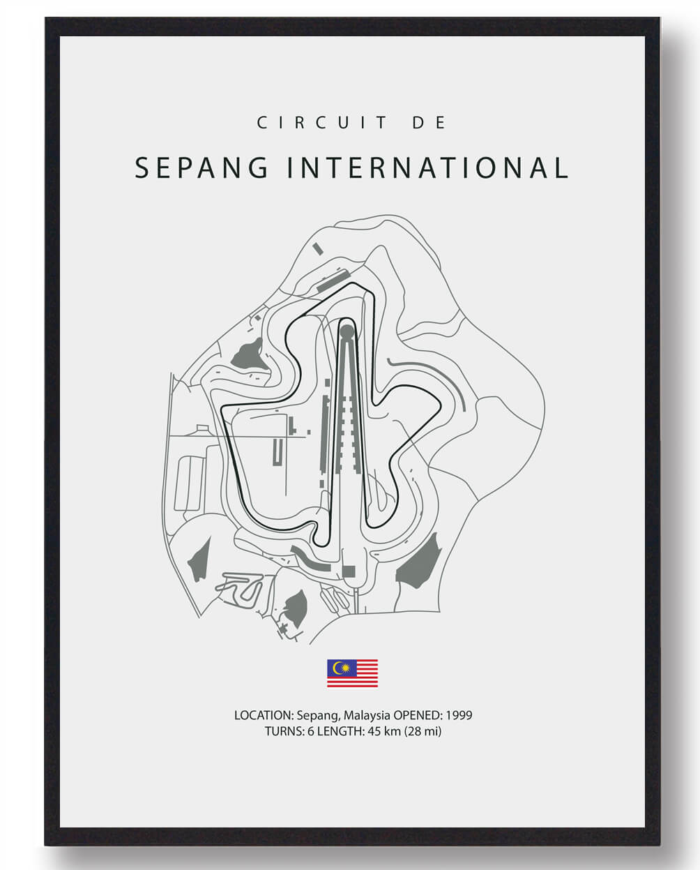 Sepang International Formel 1 Lys Plakat