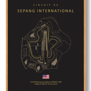 Sepang International - Formel 1 mørk plakat