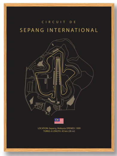 Sepang International - Formel 1 mørk plakat