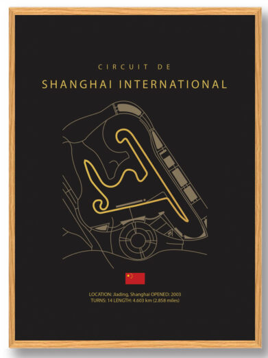 Shanghai International Circuit - Formel 1 mørk plakat