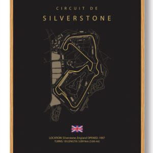 Silverstone - Formel 1 mørk plakat