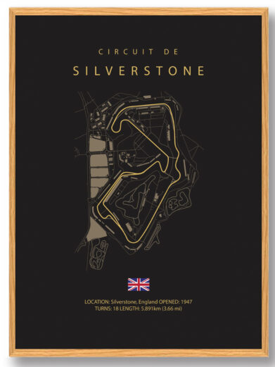 Silverstone - Formel 1 mørk plakat