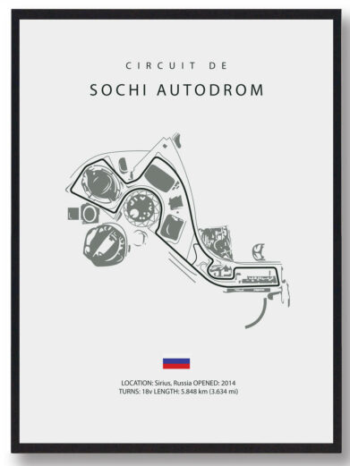 Sochi Autodrom - Formel 1 lys plakat