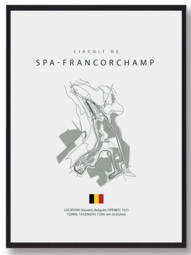 Circuit of Spa-Francorchamps - Formel 1 lys plakat