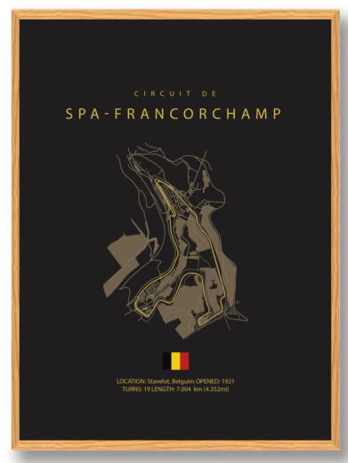 Circuit of Spa-Francorchamps - Formel 1 mørk plakat