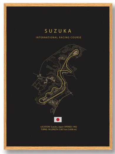Suzuka Circuit - Formel 1 mørk plakat
