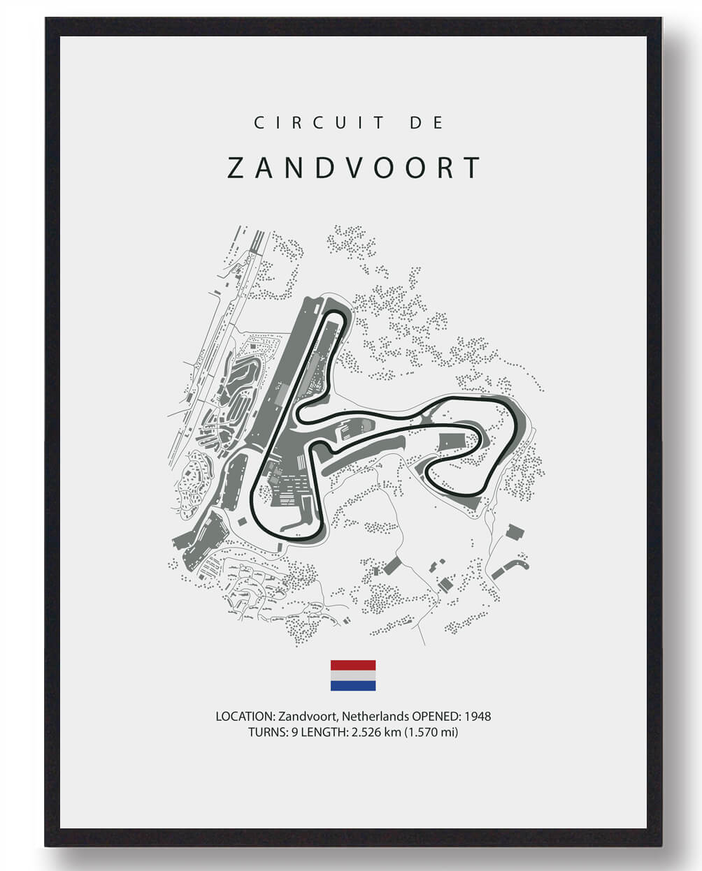 Zandvoort Formel 1 Lys Plakat