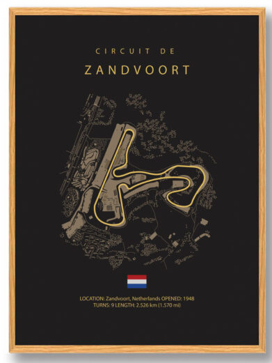 Zandvoort - Formel 1 mørk plakat
