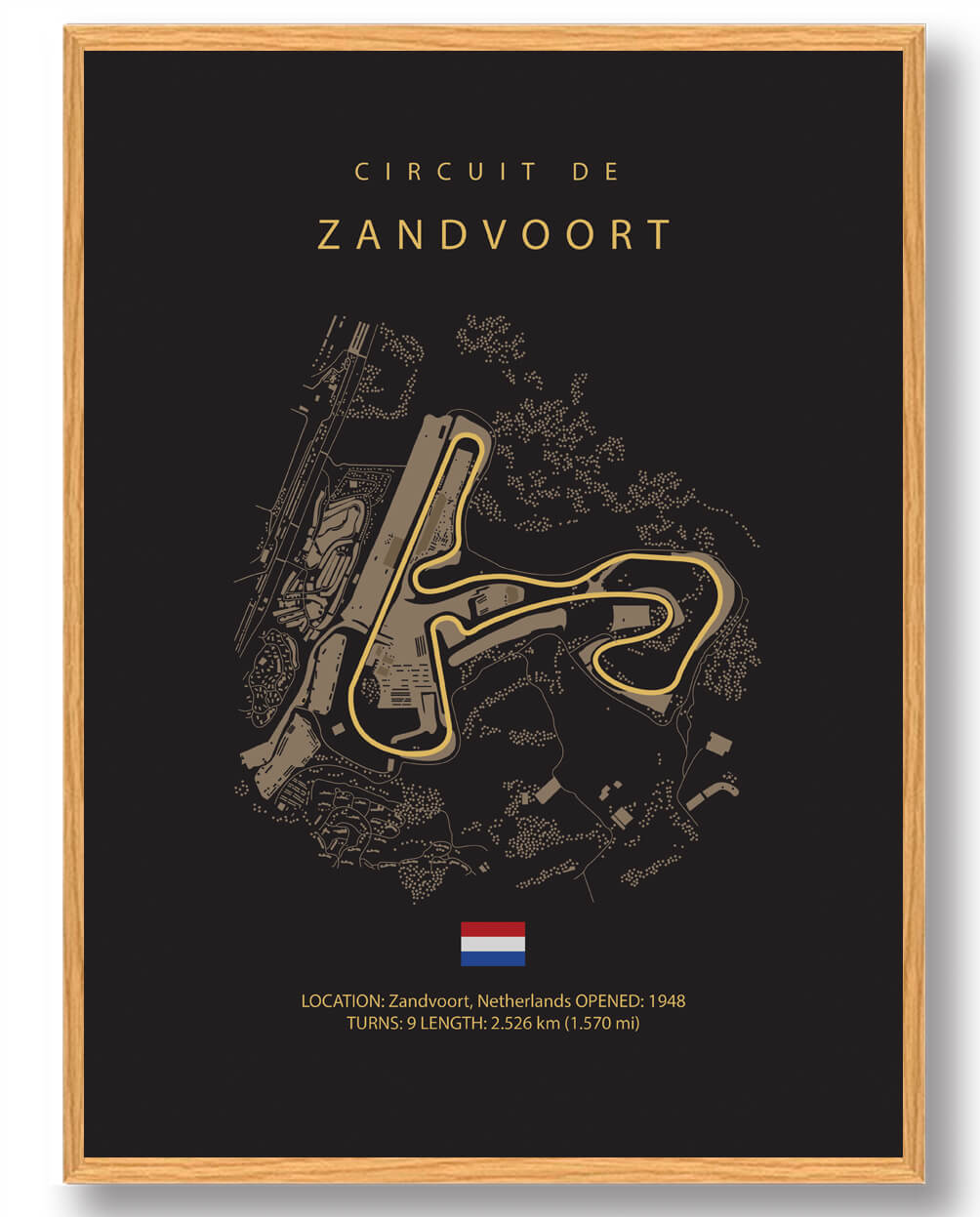 Zandvoort Formel 1 Mørk Plakat
