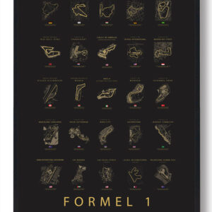 Formel 1 baner - mørk plakat