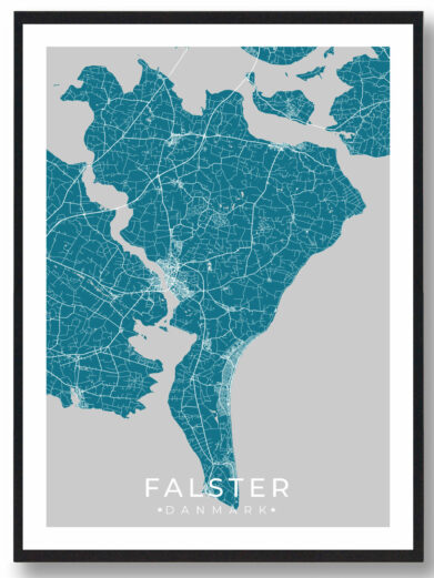 Falster plakat - blå