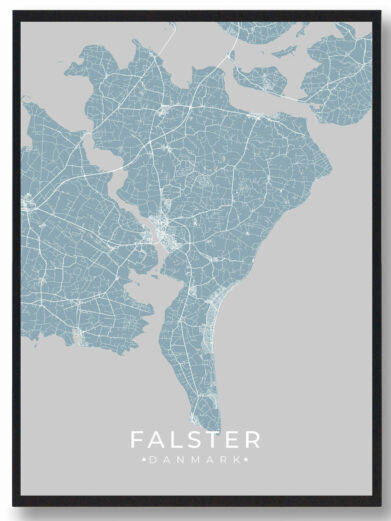 Falster plakat - lyseblå