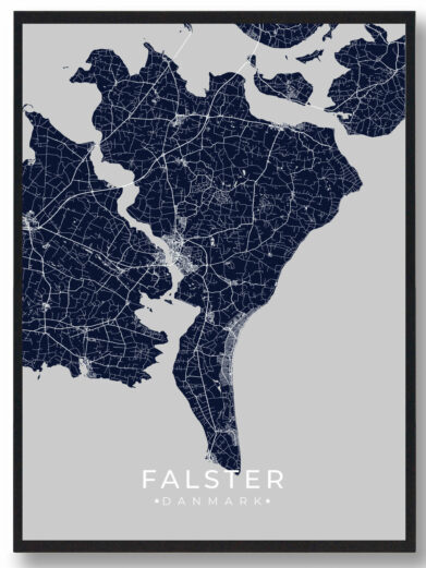Falster plakat - mørkeblå