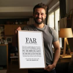 Køb "Far du er den bedste" plakat online. Fede plakater til boligen og børneværelset. Perfekt fars dags gave!