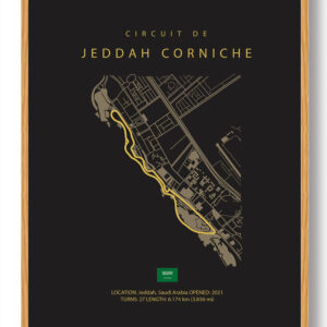 Jeddah Corniche - Formel 1 mørk plakat
