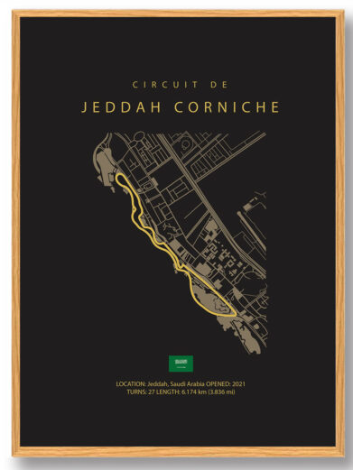 Jeddah Corniche - Formel 1 mørk plakat