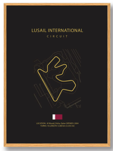 Lusail International Circuit - Formel 1 mørk plakat