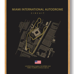Miami International Autodrome - Formel 1 mørk plakat