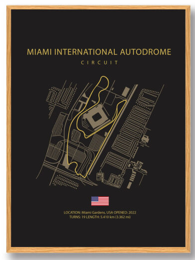 Miami International Autodrome - Formel 1 mørk plakat