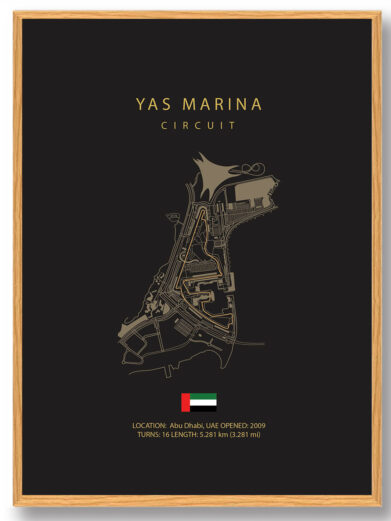 Yas Marina Circuit - Formel 1 mørk plakat