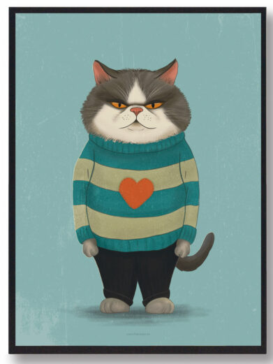 Sur kat i sweater - katteplakat