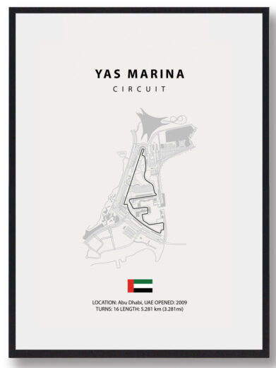 Yas Marina Circuit – Formel 1 lys plakat