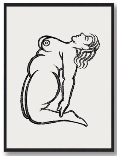 Yoga plakat - kvinde bøjer sig bagover