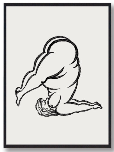 Yoga plakat - kvinde på hovedet