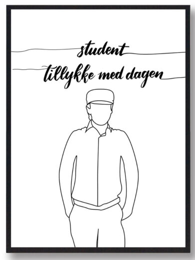 Tillykke med dagen - studenterplakat (dreng)