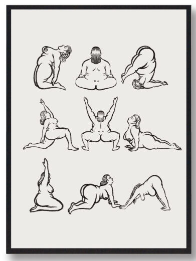 Yoga plakat - kvinde i yogastillinger