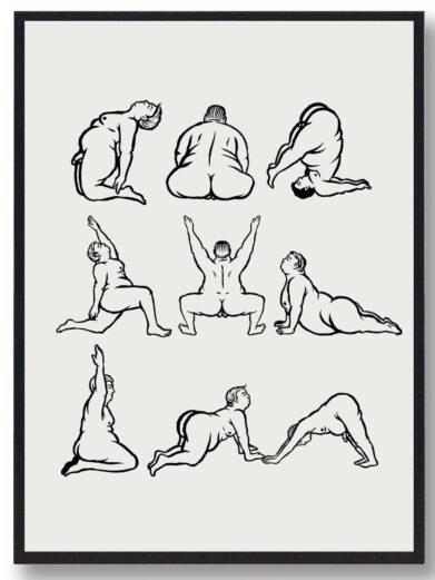 Yoga plakat - mand i yogastillinger