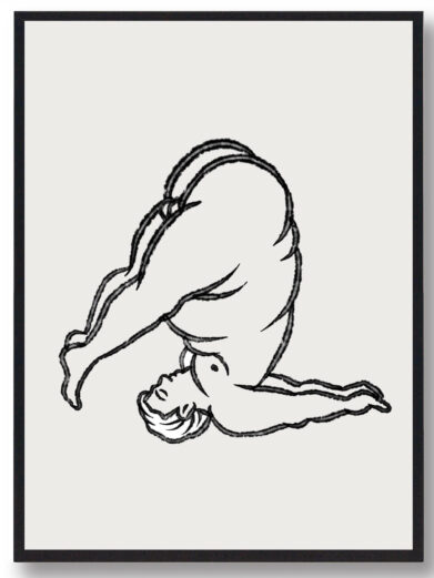Yoga plakat - mand på hovedet