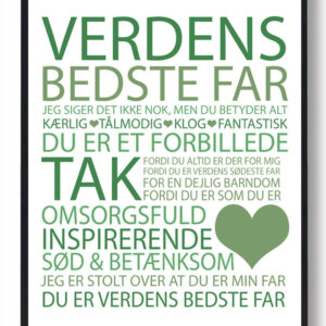 Verdens bedste far plakat - grøn