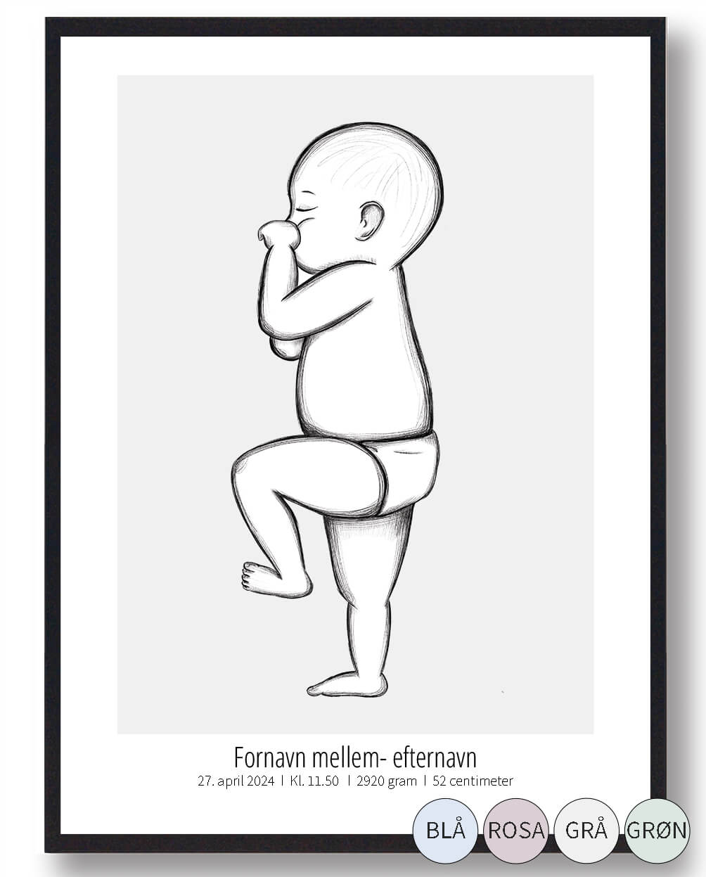 1:1 Skitse fødselsplakat