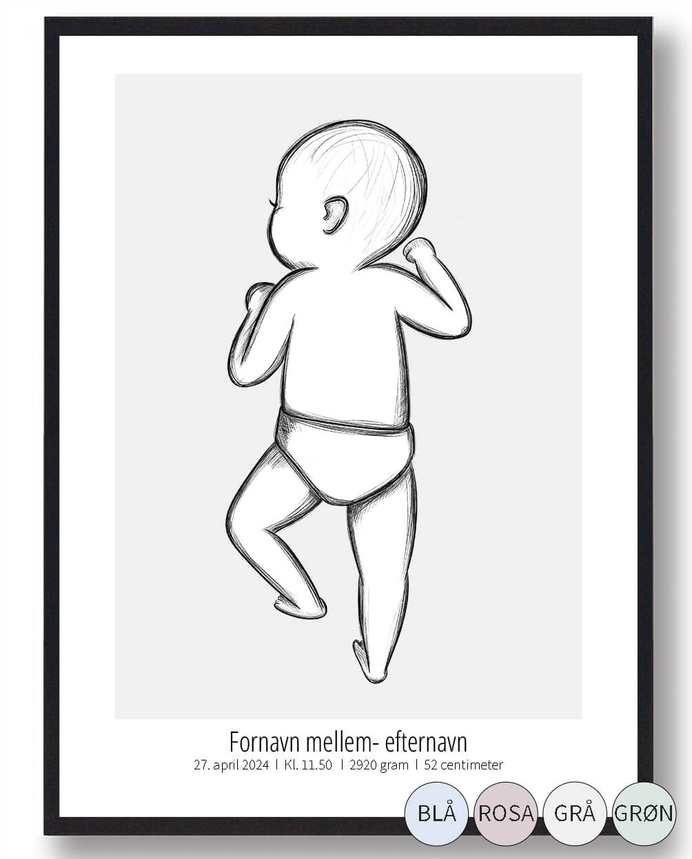 1:1 Skitse fødselsplakat